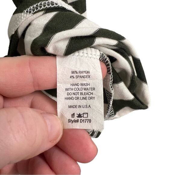 Red Lolly Green and Cream Striped Maxi Dress- Size Large - Picture 6 of 7